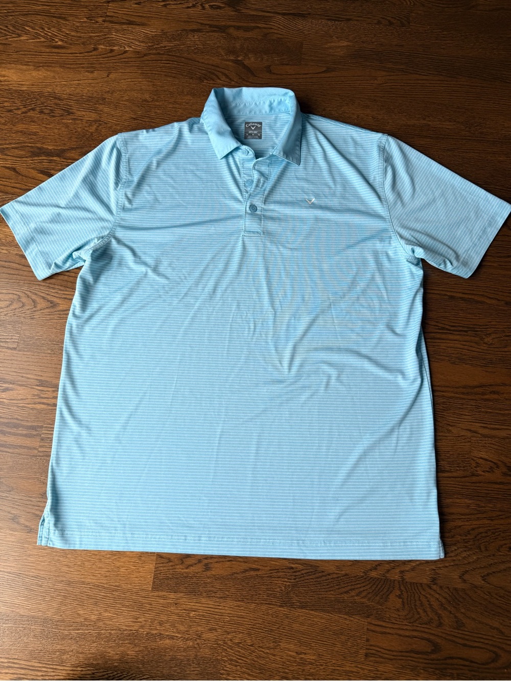 Callaway Light Blue Striped Men's Golf Polo